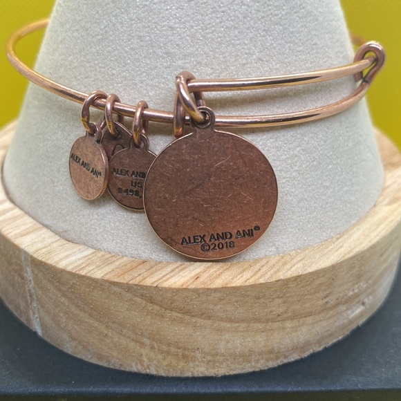 🐚ALEX AND ANI🐚Color Infusion Sand Dollar Charm Bangle Bracelet in Rose Gold/EUC - Picture 7 of 7